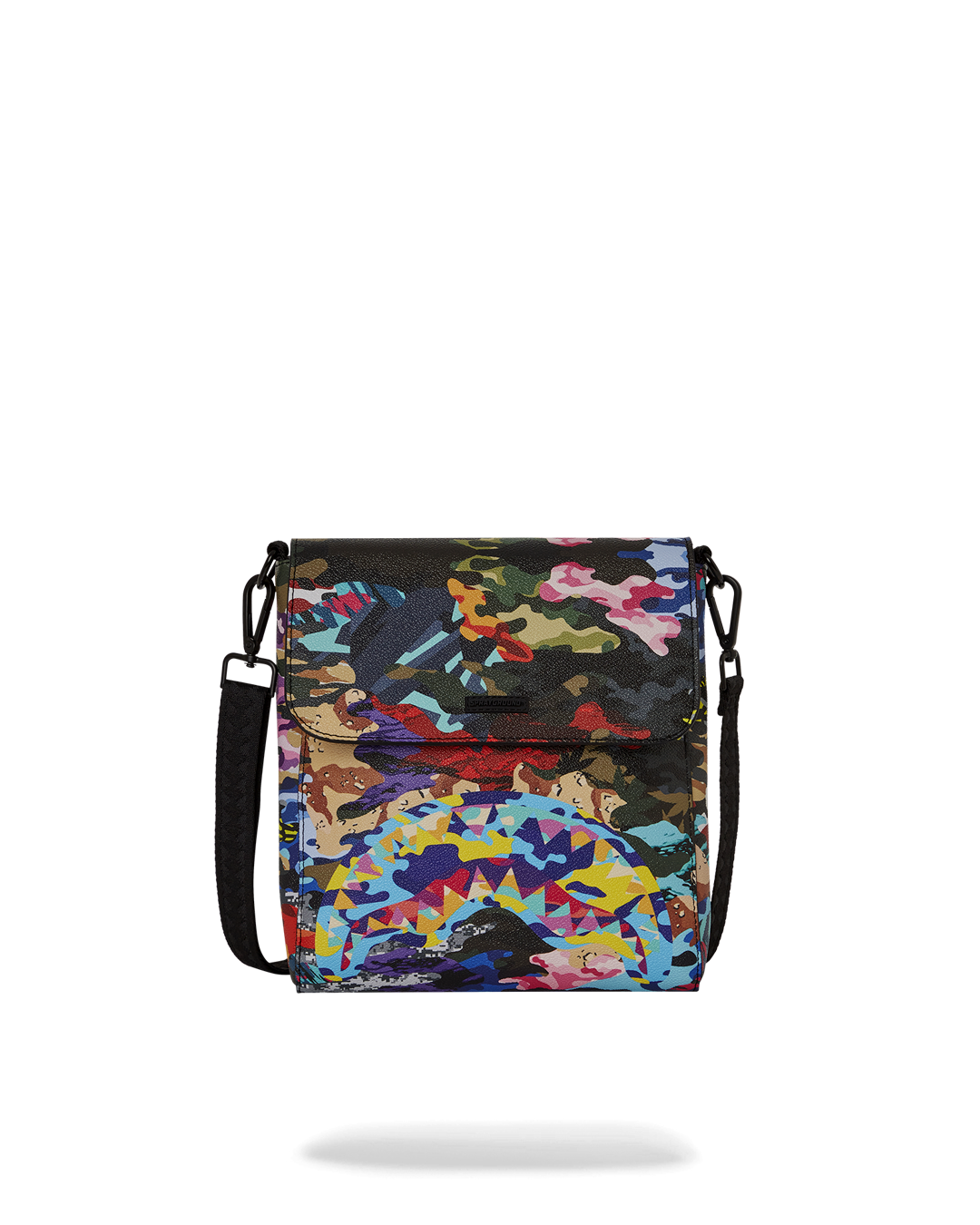 SLICED AND DICED CAMO MESSENGER SLING BAG